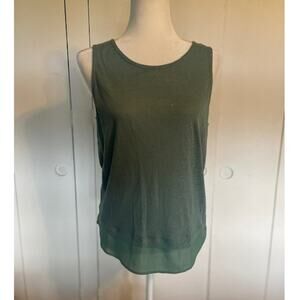 Sigrid Olsen Women Size Small Knit Tanktop Green‎ Linen Blend